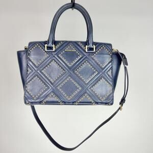 Michael Kors Diamond Grommet Medium Selma Top Zip Leather Satchel/Shoulder Bag